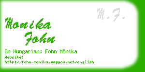 monika fohn business card